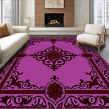 Elegant Swirl Vintage Medallion Baroque Damask Floral Motif(Purple)