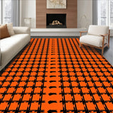 Bold Striped Lattice Plaid with Autumnal Overtones(Orange)