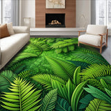 Ultra Soft Area Rug, Non Slip, Stain Resistant, Washable Area Rugs for Living Room, Bedroom, Tropical Palm Leaf Runner(Green)