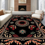 Winter Laurel Tapestry with Festive Berry Details(Black)
