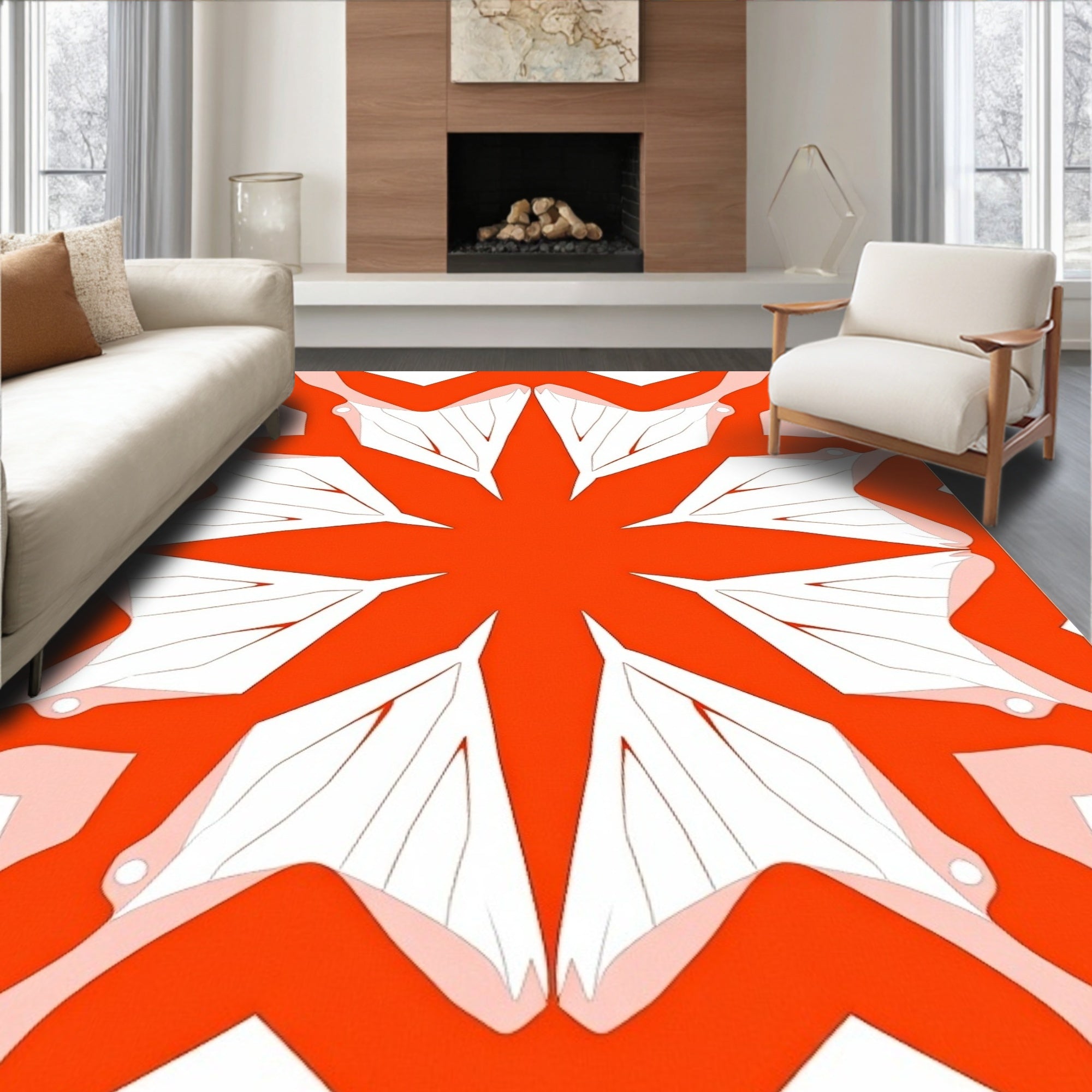 Abstract Kaleidoscope with Symmetrical Burst (Red) - ODIKA