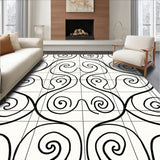Modern Interlocking Arches with Bold Wavy Motif and Subtle Grid (Black)