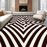 Minimalist Nordic Chevron Plush Scandinavian Aesthetic(Brown)