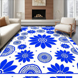 Modern Mosaic Blossom with Abstract Floral Overlay (Blue)