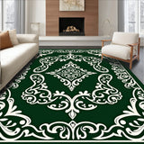Vintage Damask Scroll Design Eco Friendly Floor Covering (Green)