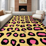 Ultra Soft Area Rug, Non Slip, Stain Resistant, Washable Area Rugs for Living Room, Bedroom, Soft Fluffy Pink Leopard Bedroom Decor(Yellow)