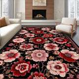 Rustic Low Pile Blossom Design(Black)
