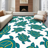 Hawaiian Sea Mosaic with Surreal Ocean Waves Design(Blue)