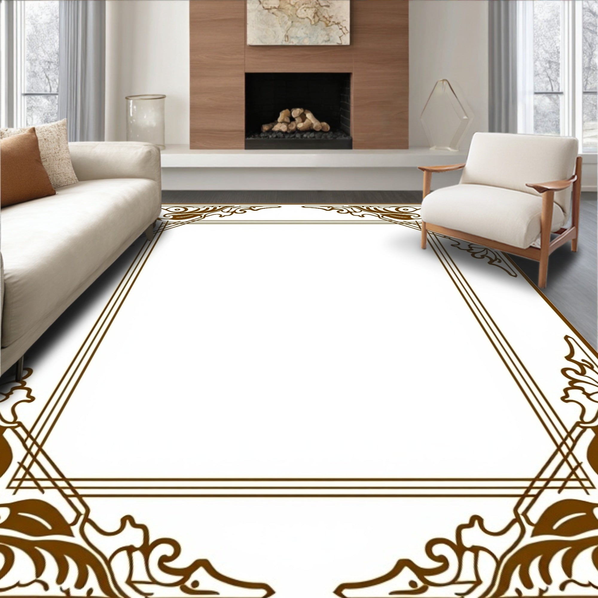 Art Interlocking Fan with Metallic Hints (Brown) - ODIKA