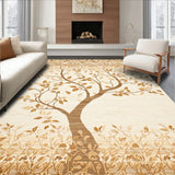Durable Half Round with Tree of Life Silhouette and Earthy Neutrals(Beige)