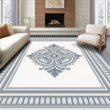 Ornate Medallion Motif with Architectural Border Detailing (Blue)