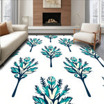 Vintage Boho Meadow Spray Featuring Interlocking Fern and Bloom (Blue) - ODIKA