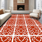 Harvest Lattice Decorative Floor Covering With Crisscross(Red)