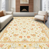 Oval Creamy Beige with Floral Motifs(Ivory)