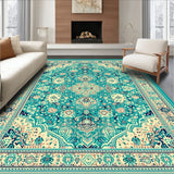 Elegant Turquoise Beige Geometric Area(Beige)