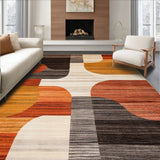 Boho Style Beige Non Shedding Slip Low Pile Modern(Brown)