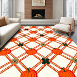 Classic Pumpkin Patch Grid with Lines and Elegant Seasonal Embellishments(Orange)