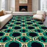 Contemporary Checkered Mosaic with Art Flair(Green)