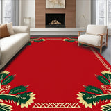 Winter Pine Interlocking Motif with Festive Embellished Borders(Red)
