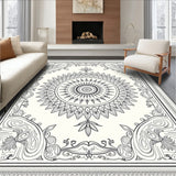 Medallion Interlocking with Ornate Floral Motifs(Black)