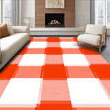 Buffalo Check Gingham Plaid Doormat Checkered Front Door Welcome(Red)