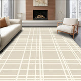 Inspired Area – Contemporary Beige Grid Patterned(Beige)