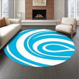 Swirling Waves Featuring Fluid Interlocking Motifs (Blue)