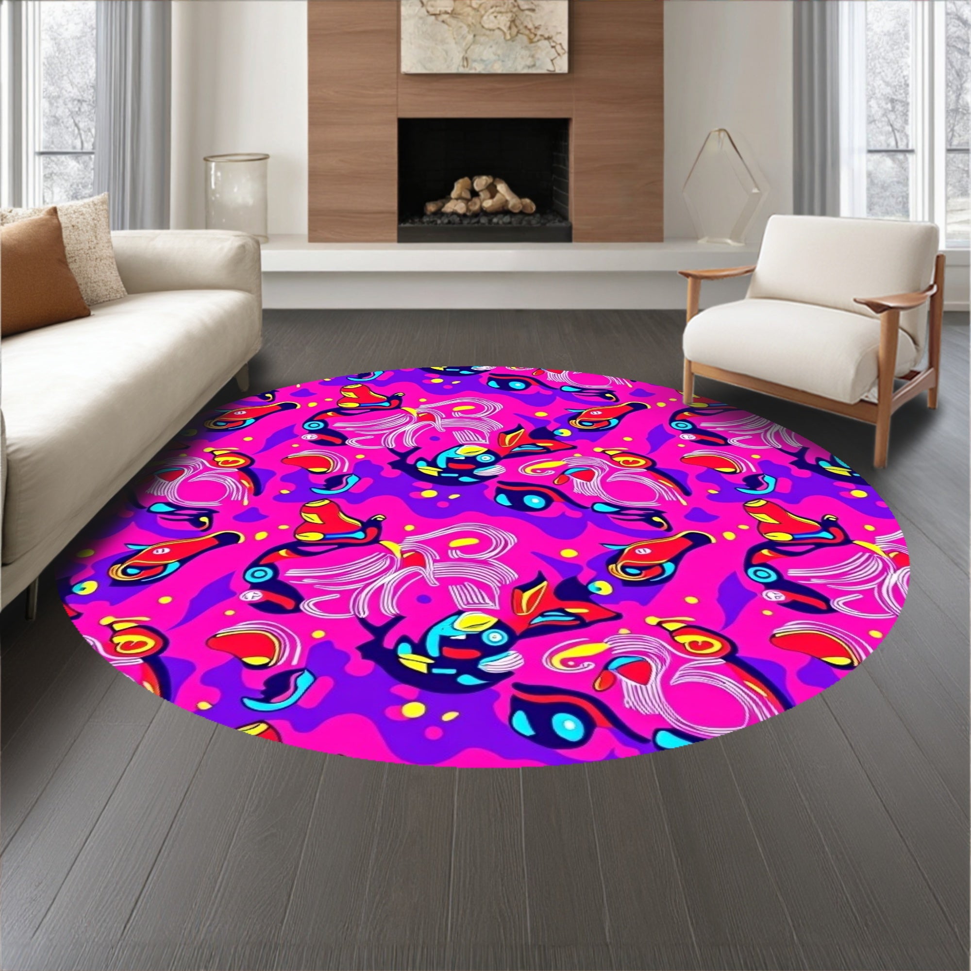 Whimsical Feline Motif with Colorful Pulsing Light Embellishments(Pink)