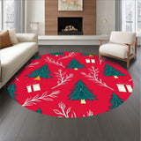 Seasonal Conifer Patterned With Gift Box Accent(Red)