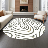 Avant garde Swirl Labyrinth Crafted Flooring(White)