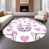 Adorable Kitten Portrait Design Floor with Hearts(Pink)