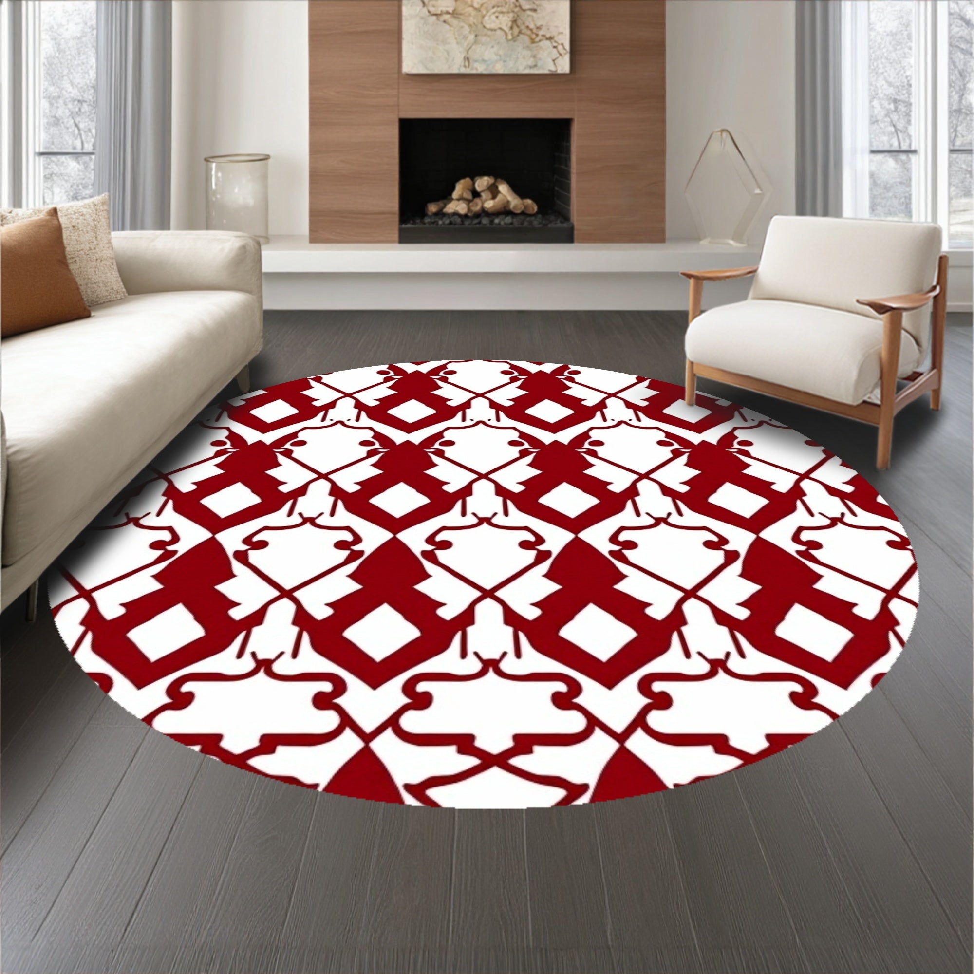 Nordic Lattice Decorative Winter Accent(Red)