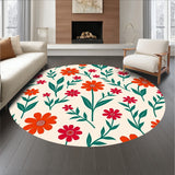 Blossoming Garden Whimsy Botanical Tapestry Artistic Meadow Design (Orange)