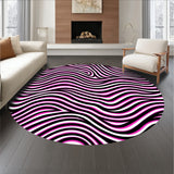 Abstract Wave Ripple Slip Resistant Floor Cover(Pink)