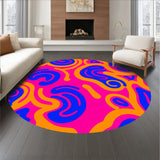 Vibrant Swirl Spiral Contemporary Abstract Design Floor Covering(Pink)