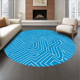 Modern Interlocking Maze with Dynamic Streamlined Lines (Blue)