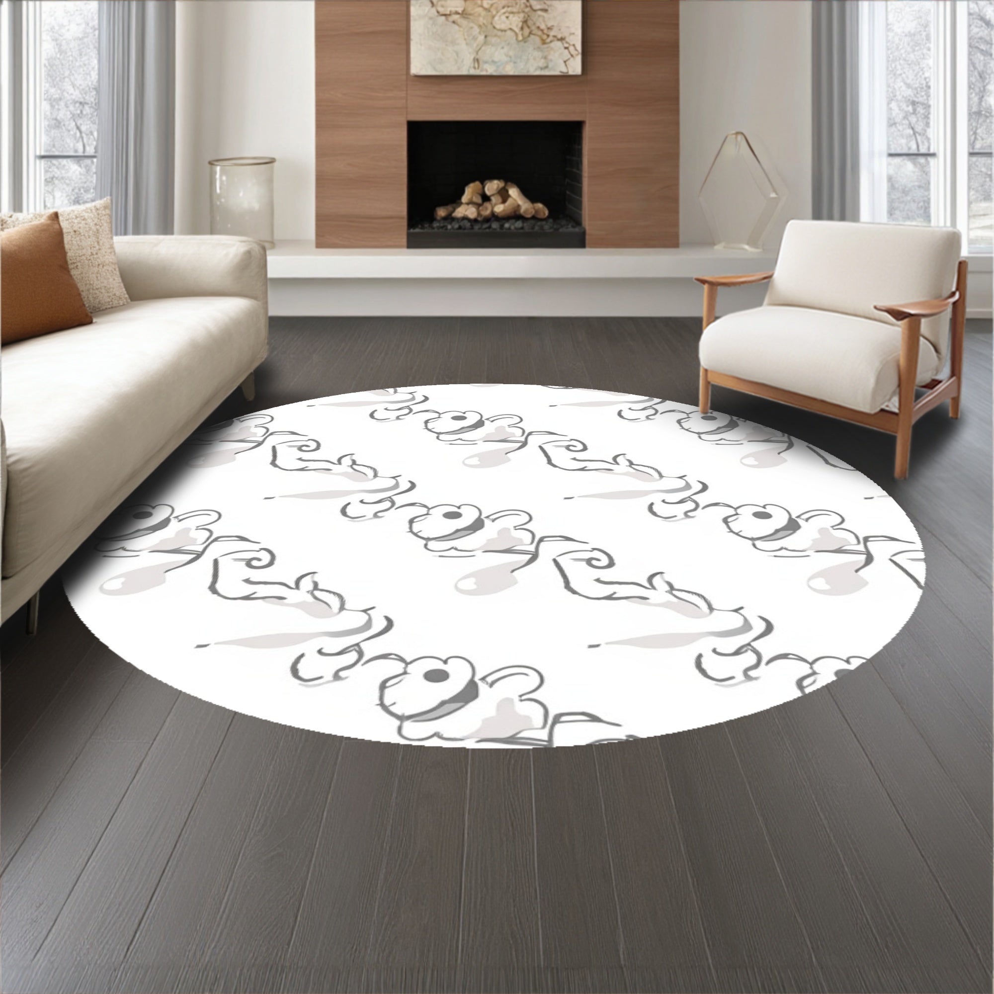 Cumulus Dream Shaggy Faux Fur Area Luxury Plush(White)