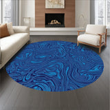 Elegant Interlocking Maze Network Abstract Contemporary Artistic Flow(Blue)