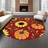 Autumn Harvest Semicircle Entrance Sunflower Pumpkin Decorative(Red)