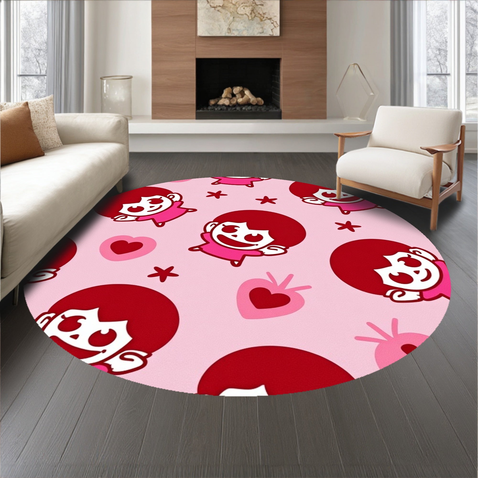 Kawaii Playful Nursery Cartoon Character Cute Fun Kids(Pink)