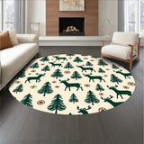 Festive Winter Reindeer Holiday Forest Wonderland(Beige)