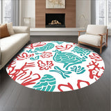 Enchanted Mermaid Scales Shimmer with Tropical Coral Reef Design(Red)