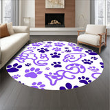 Paw Print Swirl Decorative Accent Adorable Puppy Motif (Purple)