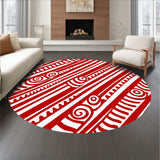 Cane Stripe Holiday Floor with Peppermint Swirl Accents(Red)