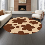 Farmhouse Cowhide Look Faux Leather Surface Design Floor(Brown)