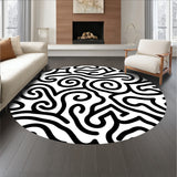 Abstract Swirl with Flowing Monochrome Curves(Black)