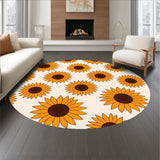 Blooming Sunflower Field Area with Vibrant Petals Design(Orange)