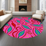 Abstract Feathered Swirl with Lively Festive Accents(Pink)