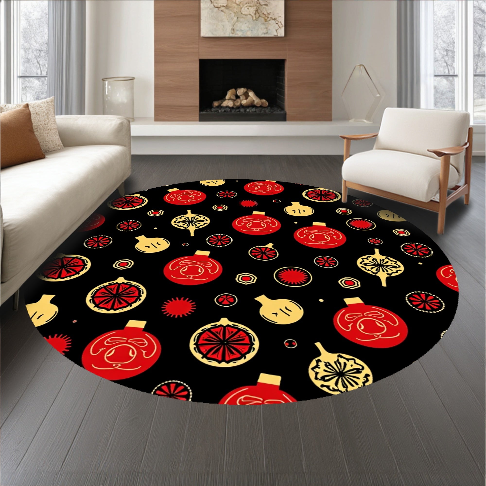 Vintage Holiday Ornament Cascade Design(Black)