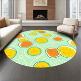 Modern Peach Citrus with Abstract Fruit Inspired Art (Green)